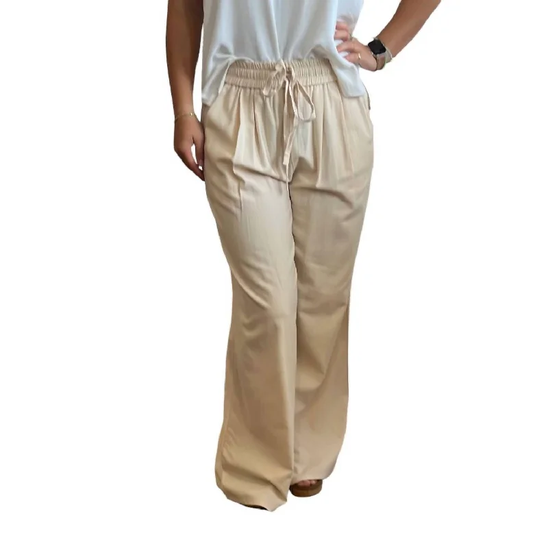 cool lightweight shorts -cool lightweight pants -Lightweight Wide Leg Pants In Vanilla