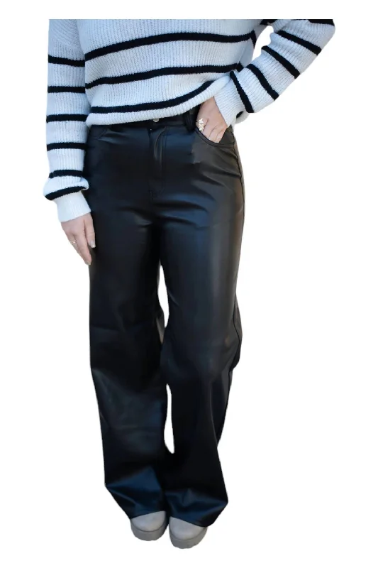 swift dry shorts -swift dry pants -Lucie Faux Leather Pants In Black