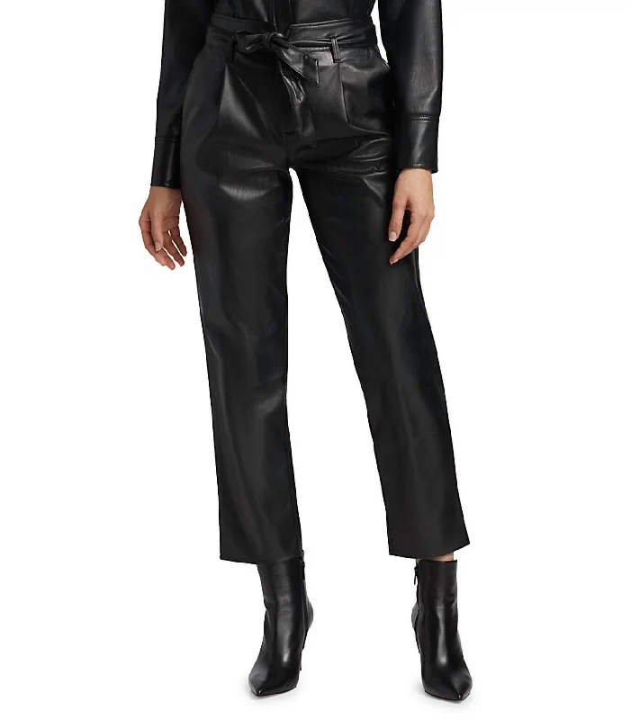 chill daily shorts -chill daily pants -Melila Leather Pant In Black