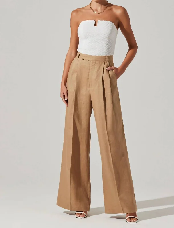 chic solid shorts -chic solid pants -Milani Pants In Khaki