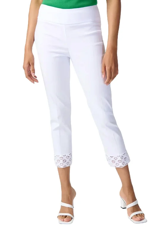 athletic bright shorts -athletic bright pants -Millennium Crop Pull-On Pant In White