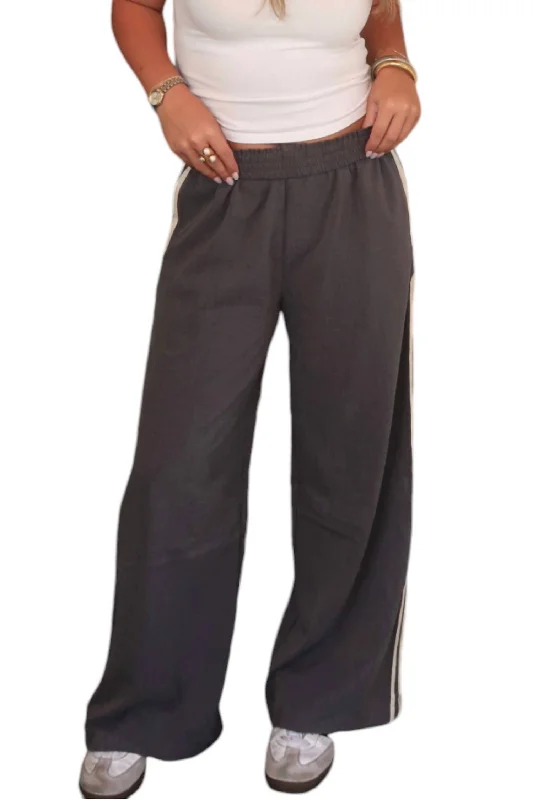 modern slim shorts -modern slim pants -Off Track Bottom Pants In Gray