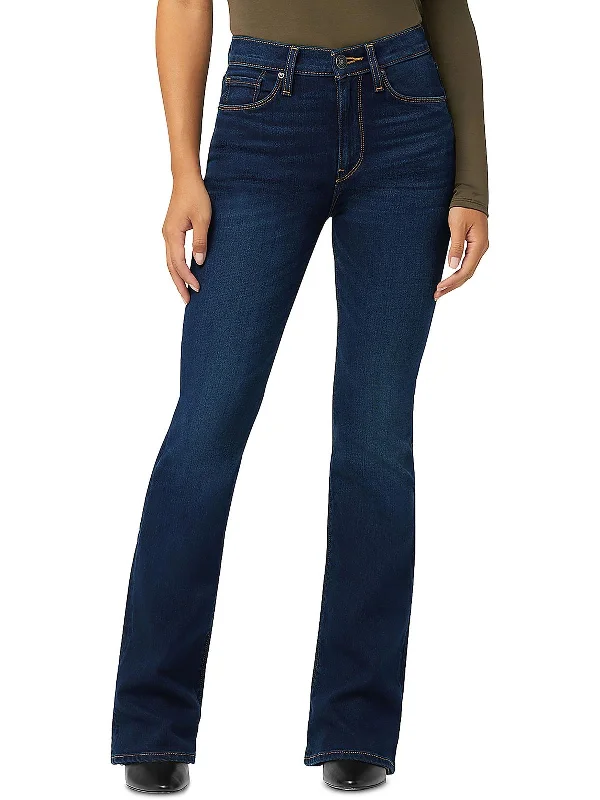 laid-back weekend shorts -laid-back weekend pants -Petites Barbara Womens High Rise Denim Bootcut Jeans