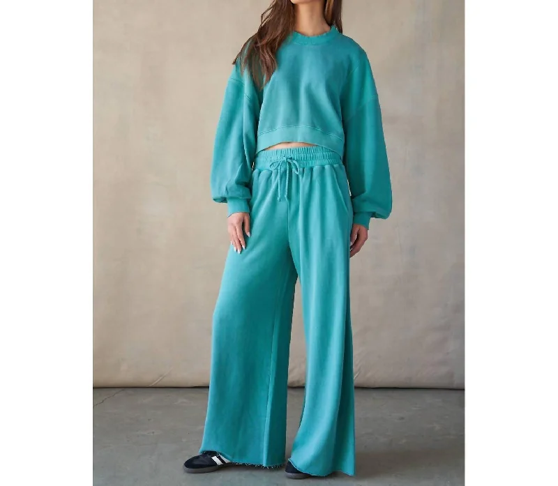 bold abstract shorts -bold abstract pants -Remy Wide Oversized Sweatpant In Kelly Green