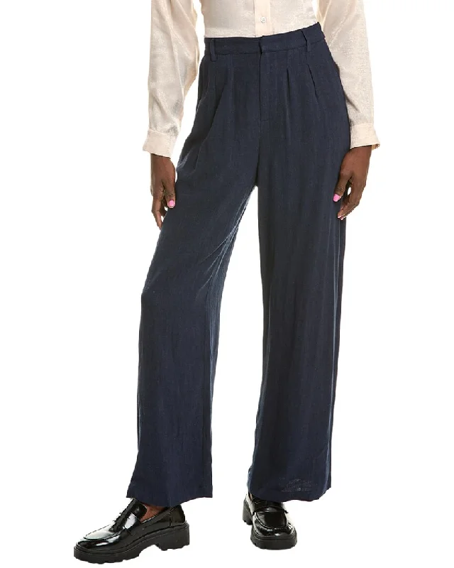 sleek tailored shorts -sleek tailored pants -Sadie & Sage Sandy Cove Pleated Linen-Blend Pant