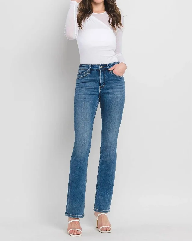 chic tapered shorts -chic tapered pants -Slim Boot Cut Jeans In Denim