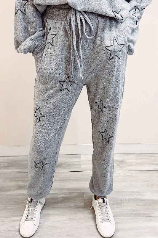 oversized street shorts -oversized street pants -Star Jogger In Heather Grey