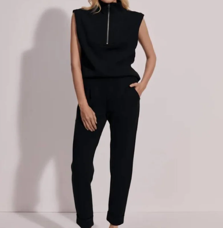 sleek neutral shorts -sleek neutral pants -The Rolled Cuff Pant 28.5 In Black