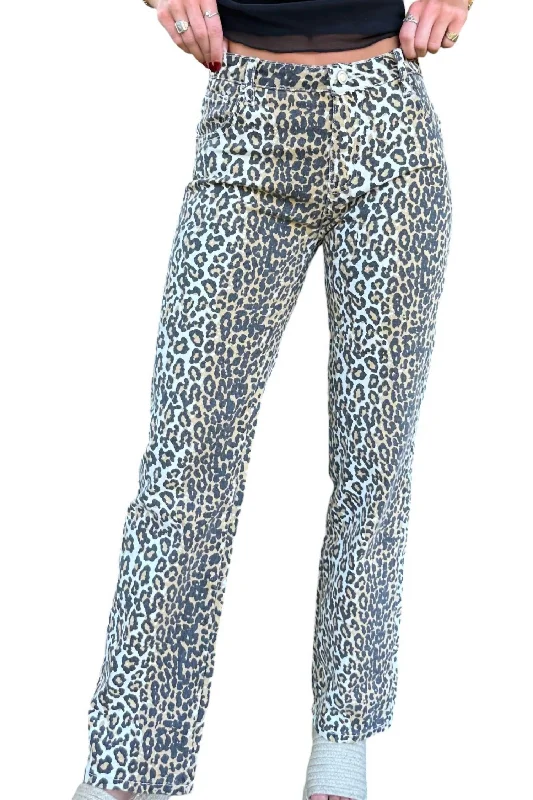 trendy asymmetrical shorts -trendy asymmetrical pants -The Sydney Jeans In Leopard Print