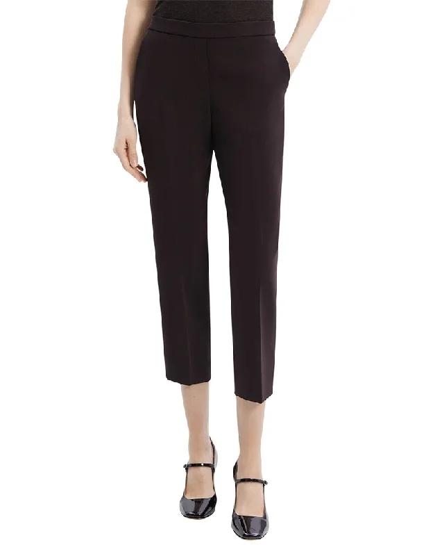 rib stretch shorts -rib stretch pants -Theory Treeca Pant