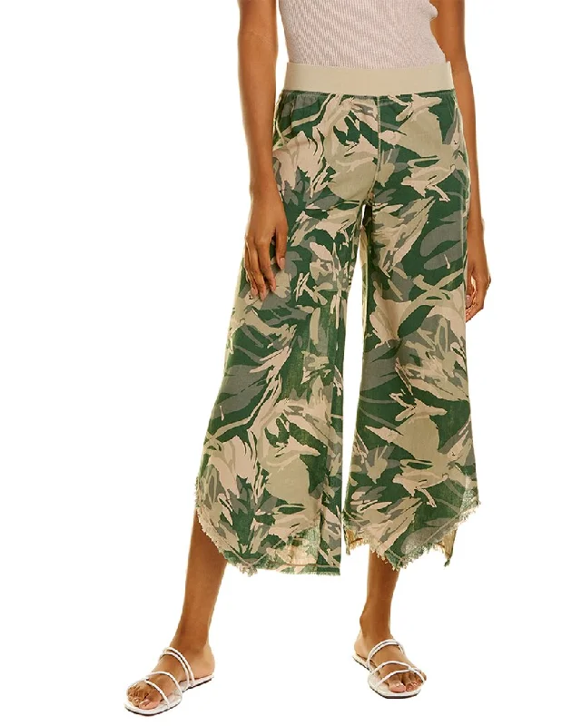 iconic vintage shorts -iconic vintage pants -XCVI Astri Printed Linen-Blend Pant