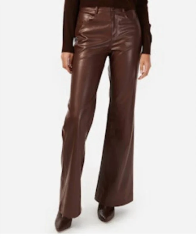 athletic bright shorts -athletic bright pants -Zenobia Vegan Leather Pants In Java